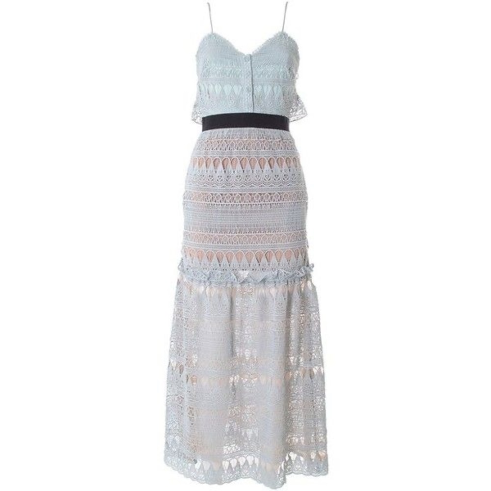 self portrait teardrop guipure lace dress